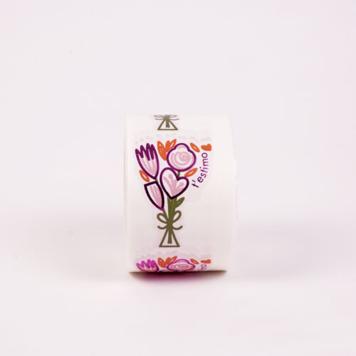 250 Etiquetes Adhesives ram de flors Sant Valentí “T’estimo” - Imatge 4